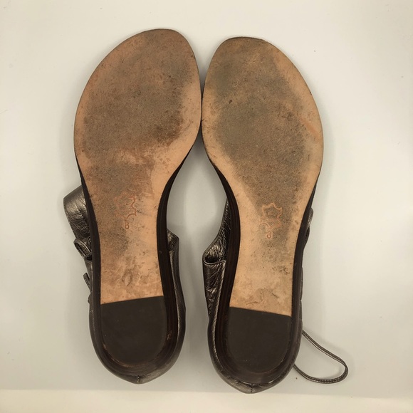 DOLCE VITA SLOUCHY THONG METALLIC LEATHER SANDAL - Picture 9 of 14